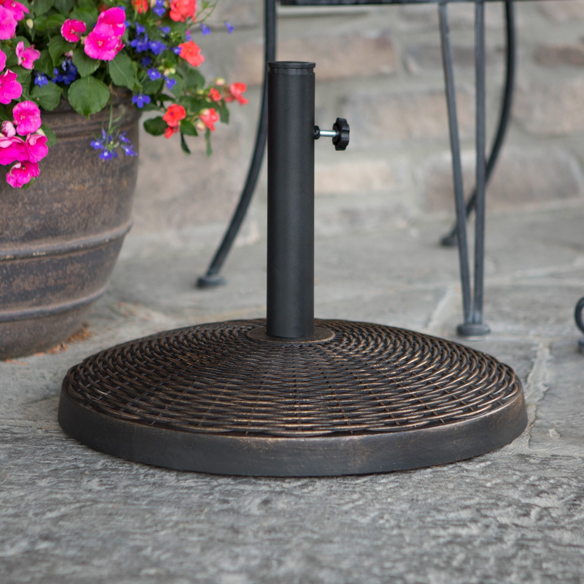 ceramic patio table with umbrella hole Patio 84"L Rectangular Aluminum Dining Table With Concrete Tabletop And Umbrella Hole Latitude Run