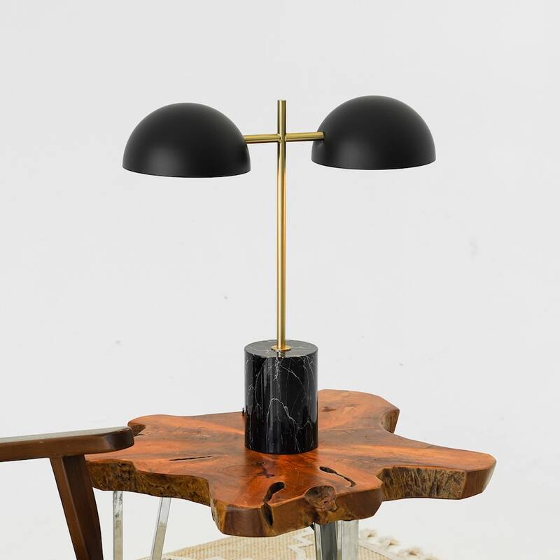 Lepo Dual Dome Modern Table Lamp with Marble Base