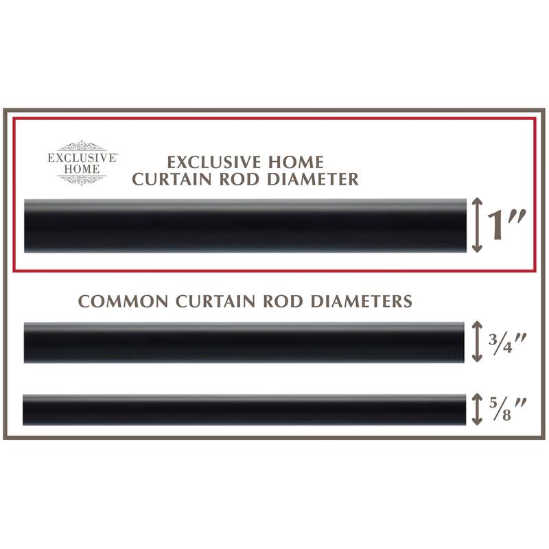 ATI Home Crystal Ball 1" Adjustable Curtain Rod and Finial Set