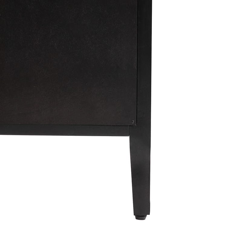 Wood Storage Cabinet with Three tempered glass doors and Adjustable Shelf