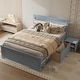 preview thumbnail 12 of 16, Full Size Platform Bed with Drawer And 2 Shelves, White
