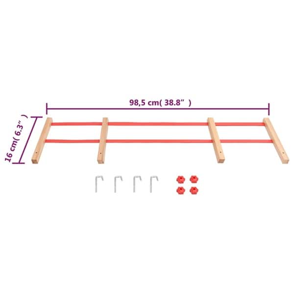 dimension image slide 0 of 2, vidaXL Backrest for Snow Sledge Removable Backrest for Toboggan Wooden Sledge - 38.8" x 6.3" x 0.1"