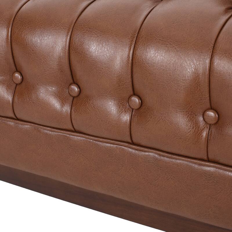 Roomfitters Chesterfield 3-Seater Sofa, Tufted Faux Leather Couch for Living Room