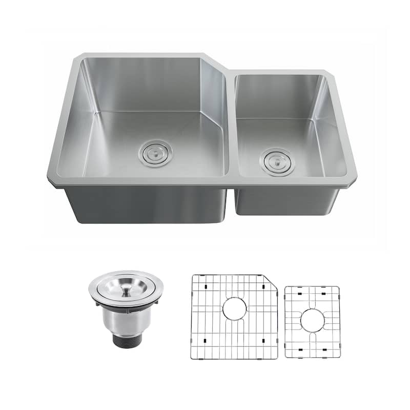 Dowell Undermount Double Bowl Stainless Steel Kitchen Sink - Small Radius Corners