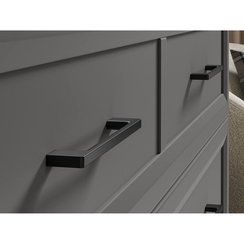 Full Murphy Bed Chest with Mattress & USB Charger - Space Saving Bed, Grey Finish - Renaissance Revival