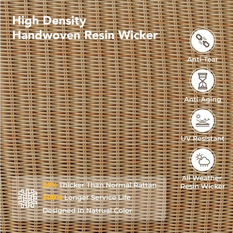 Spruce & Spring Patio Wicker Furniture Set Outdoor Rattan Bistro Set