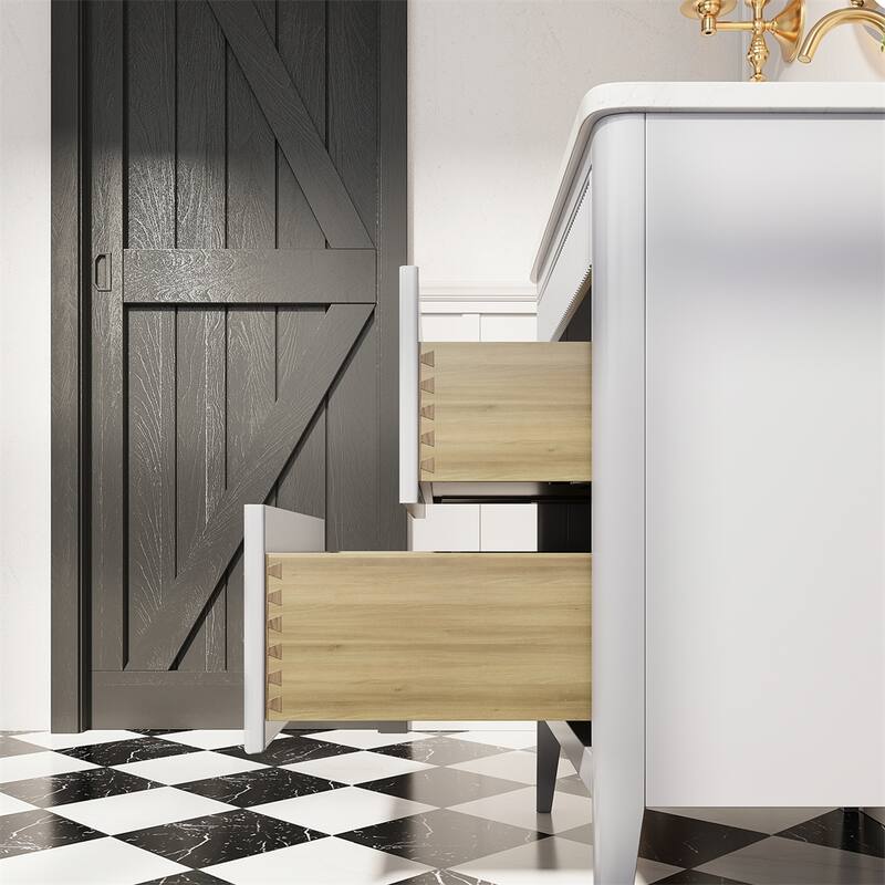 30'' Freestanding Single Sink Bathroom Vanity with Solid Wood