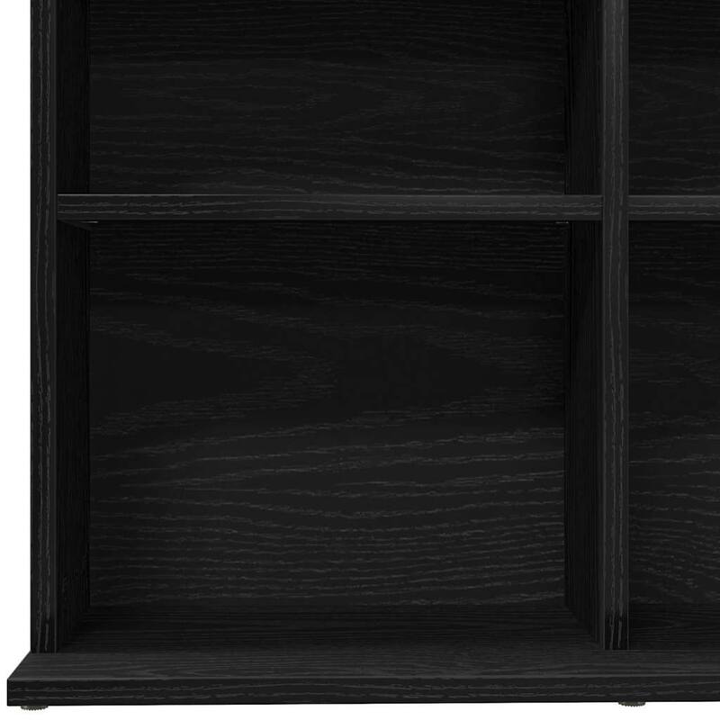 vidaXL CD Cabinet Black Oak Engineered Wood Medium CD Cabinet - 9.1 x 39.6 x 35.2 in