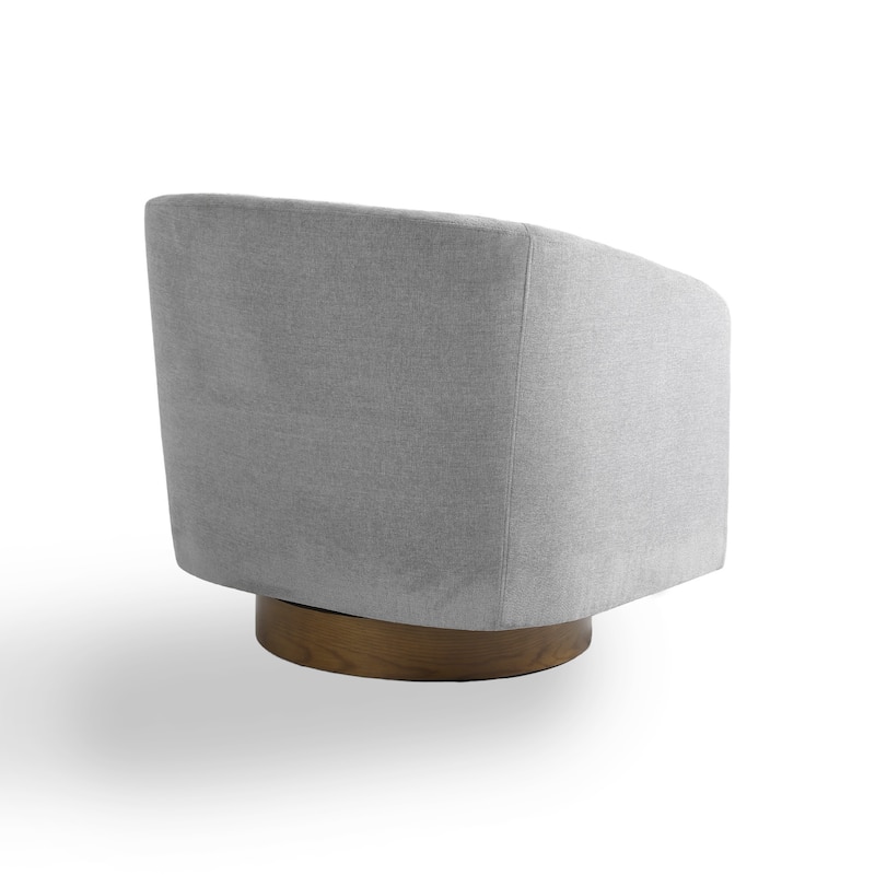 Faux Leather Wide Seat Swivel Barrel Chair