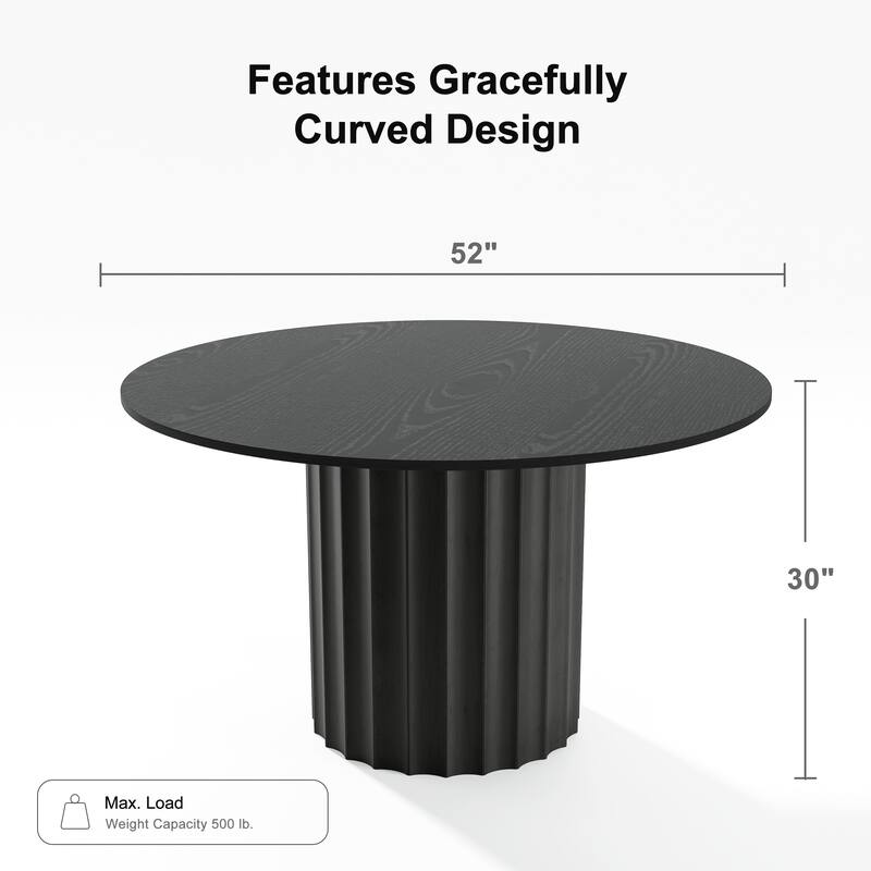 Solid Wood Round Dining Table Kitchen Table for Living/Dining Room Coffee Office