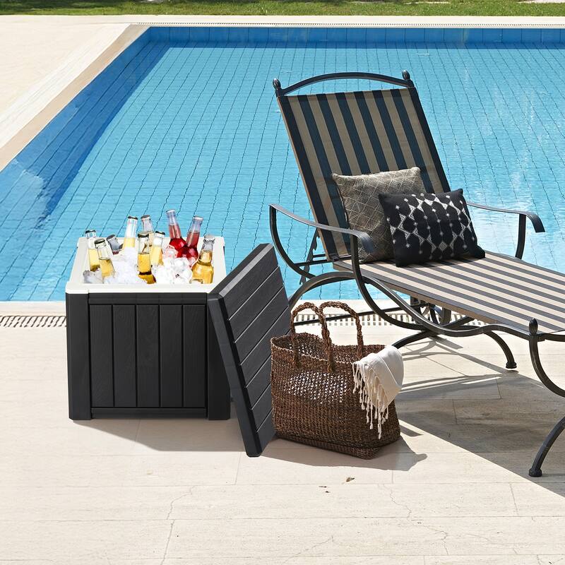 Portable 10 Gallon Ice Cooler Side Table For Camping Pool - 16.54'' x 16.54'' x 15.94''