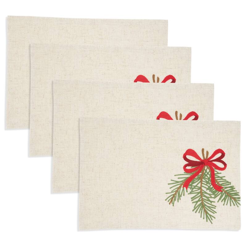 Linen Blend Frosted Pine Placemat (Set of 4) - 13"x19"