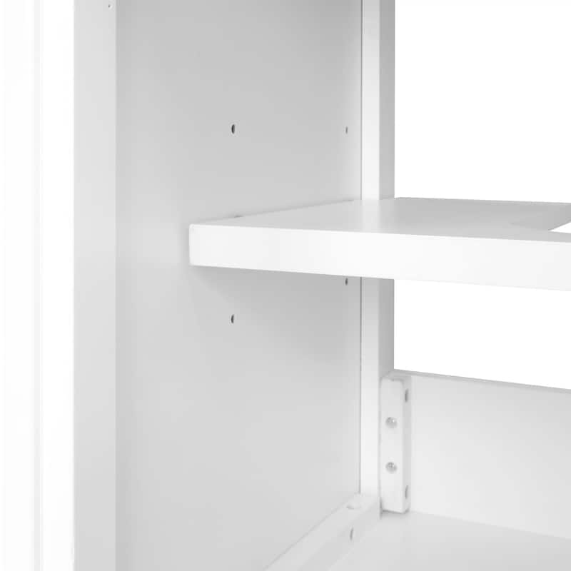 20 inch MDF Freestanding Bathroom Vanity Set in White with Integrated Ceramic Sink