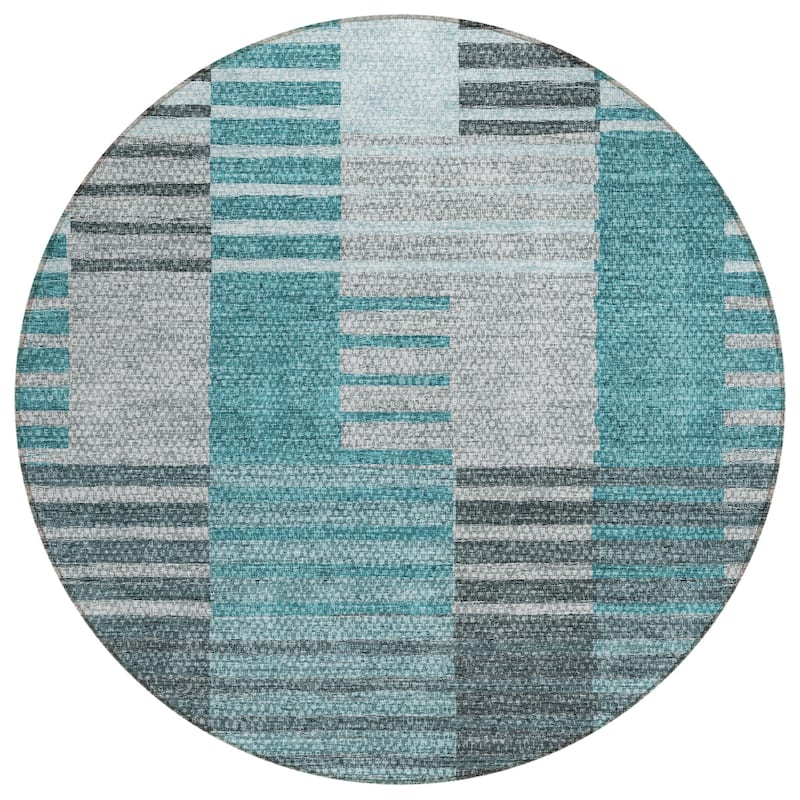 Machine Washable Indoor/ Outdoor Chantille Contemporary Stripes Rug