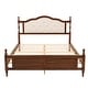 preview thumbnail 11 of 26, GDFStudio Queen Pine Wooden Bed with Upholstered Headboard and Panel Footboard