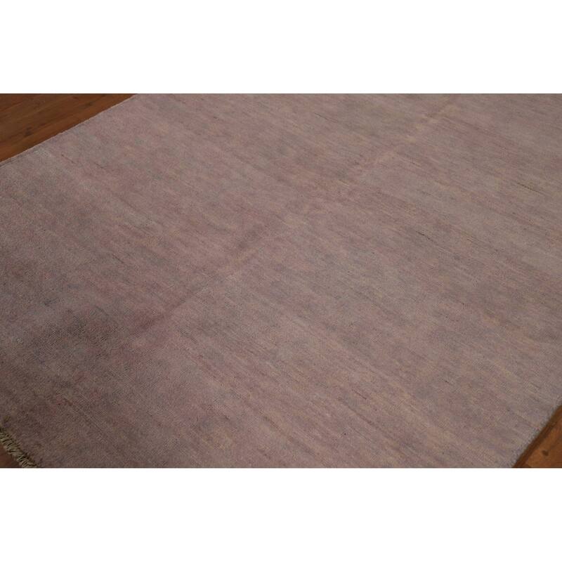 Brown Gray Gabbeh Oriental Area Rug Hand-Knotted Wool Carpet - 4'11" x 6'6"
