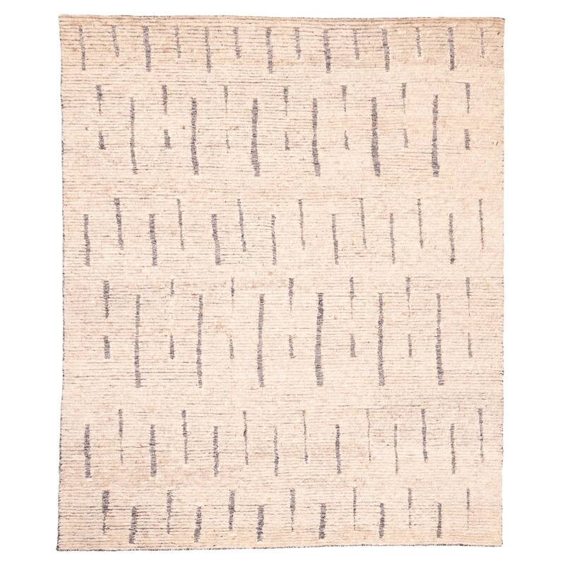 ECARPETGALLERY Hand-knotted Tangier Beige, Dark Grey Wool Rug - 8'2 x 10'1