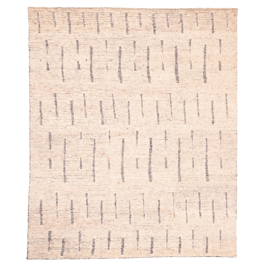 ECARPETGALLERY Hand-knotted Tangier Beige, Dark Grey Wool Rug - 8'2 x 10'1