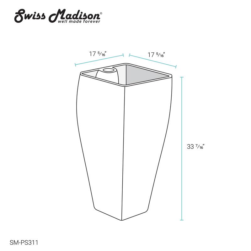 Carre One Piece Pedestal Sink
