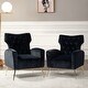 preview thumbnail 4 of 134, Danita Upholstered Accent Chair with Tufted Back,Set of 2 BLACK