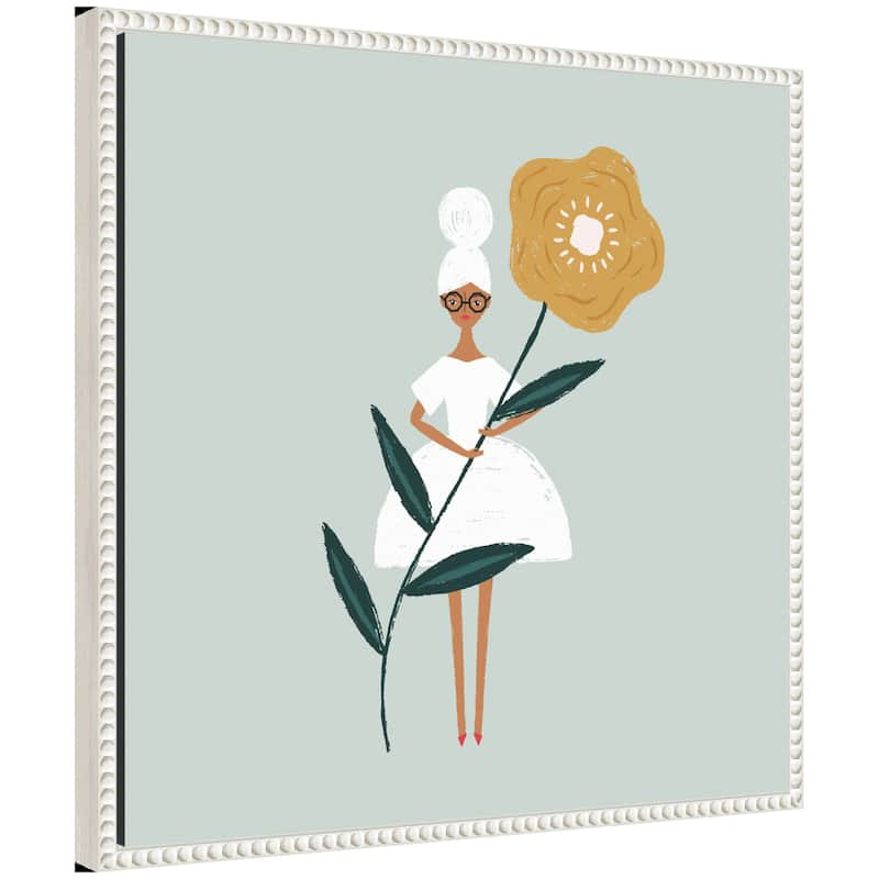Kate and Laurel Sylvie Flower Girl Framed Canvas by Duchess Plum - 22x22