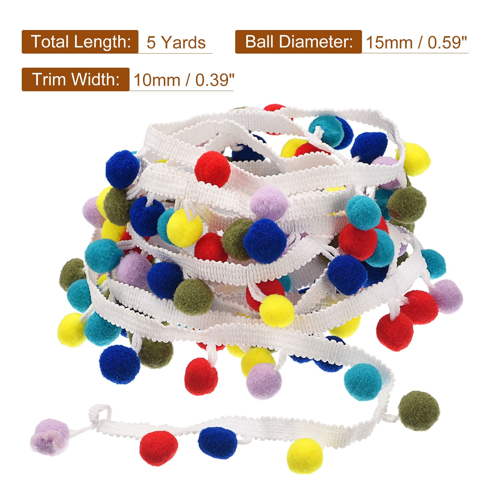 Pom-Pom Trim Multi Colour 10mm