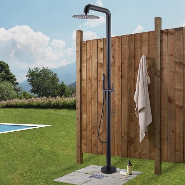 slide 2 of 18, Rbrohant Freestanding Shower System Combo Set, Outdoor Floor Mount Shower Faucets