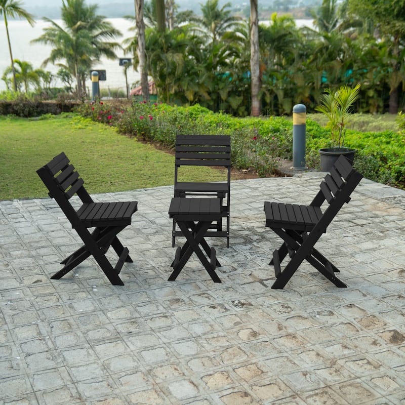 San Juan Fully Assembled All-Weather Recycled HDPE Outdoor Folding Bistro table