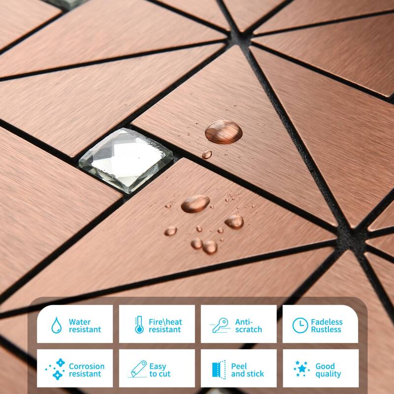 Art3d 10-Sheet Peel and Stick Backsplash Metal Mosaic Tiles for Kitchen, Aluminum Composite Tiles Stickers