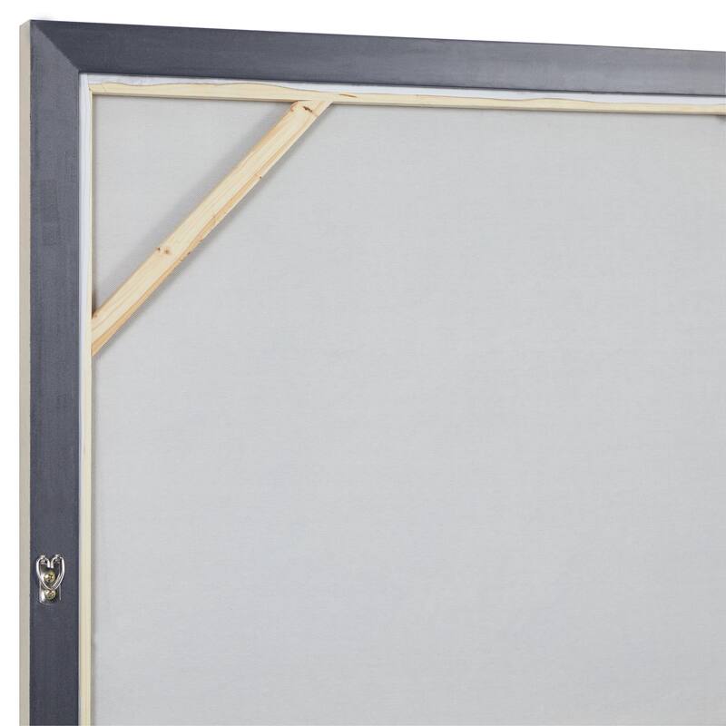 Canvas Leaf Living Room Framed Wall Art with Silver Frame