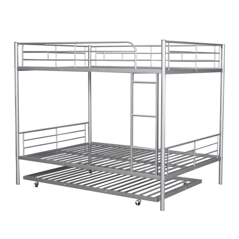 Full Over Full Metal Bunk Bed with Trundle