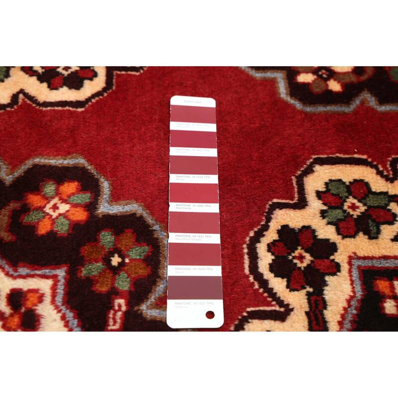 ECARPETGALLERY Hand-knotted Teimani Dark Red Wool Rug - 3'8 x 6'8