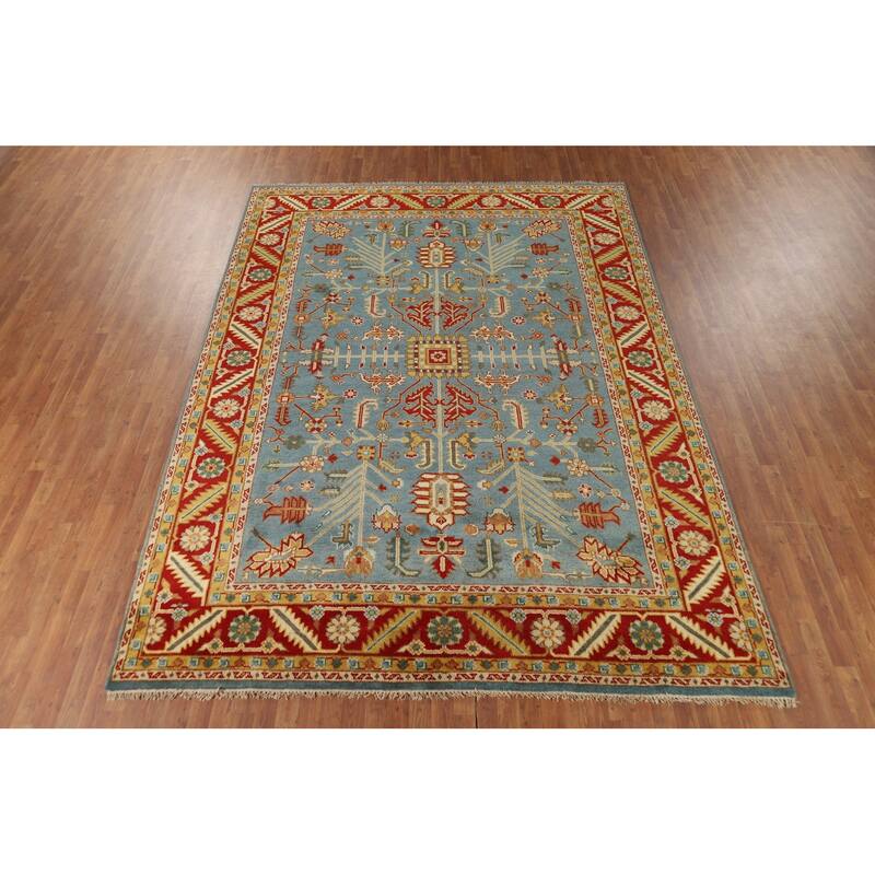 Light Blue Heriz Serapi Oriental Area Rug Handmade Wool Carpet - 8'10" x 11'11"