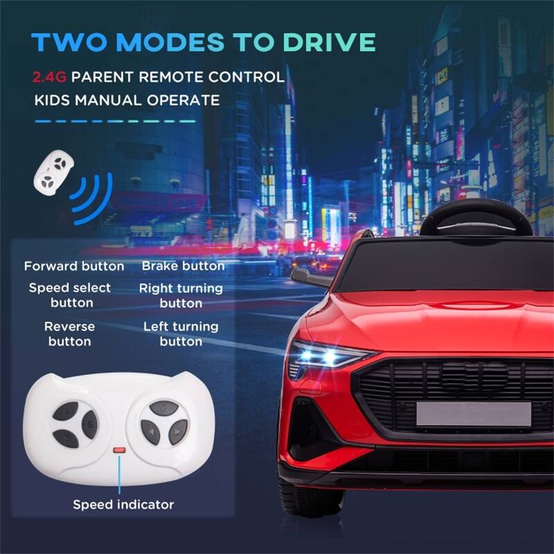 12V Electric Ride-On Car for Toddlers with USB Music LED Lights and Dual Motors Safety Wheels - 42.5" L x 23.5" W x 18.5" H