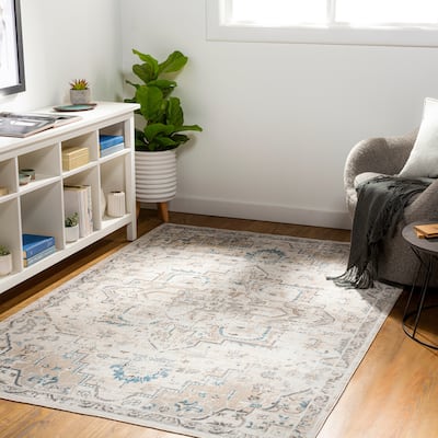 Livabliss Jaconita Machine Washable Traditional Floral Area Rug