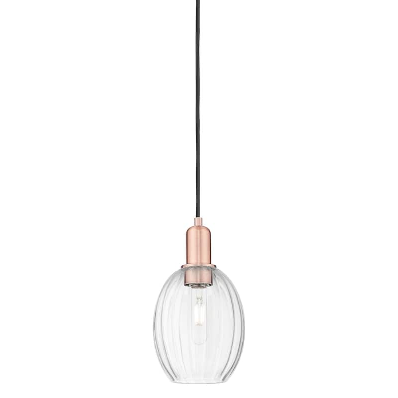 Innovations Lighting 716-1P-12-6 Preston Pendant Preston 6" Wide Mini - Antique Copper / Clear