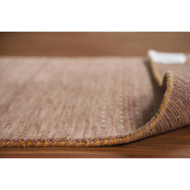 Tribal Gabbeh Indian Runner Rug Handmade Brown Oriental Wool Carpet - 2'8" x 10'0"