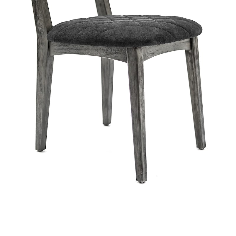 Katelyn Modern Farmhouse Gray Acacia Wood Upholstered Dining Chairs - Set of 2