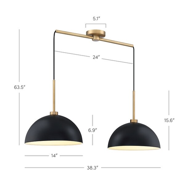 Nathan James Percy Modern 2-Light Pendant Island Light Fixture