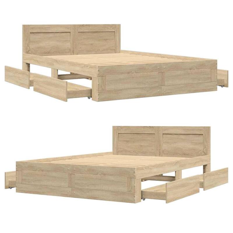vidaXL Bed Frame 2 pcs Engineered Wood