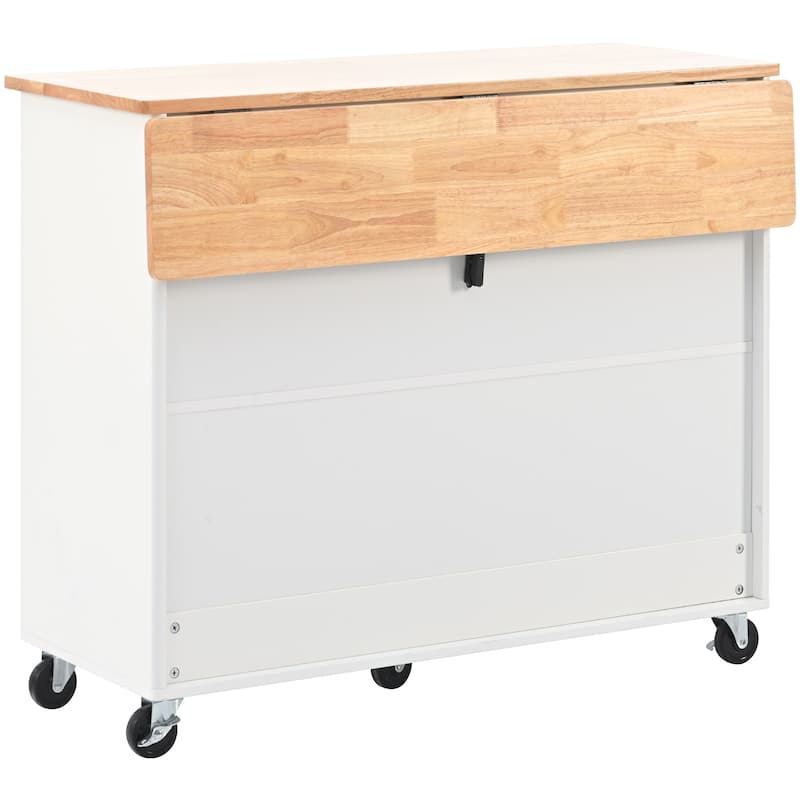Kitchen Island with Drop Leaf & LED Light