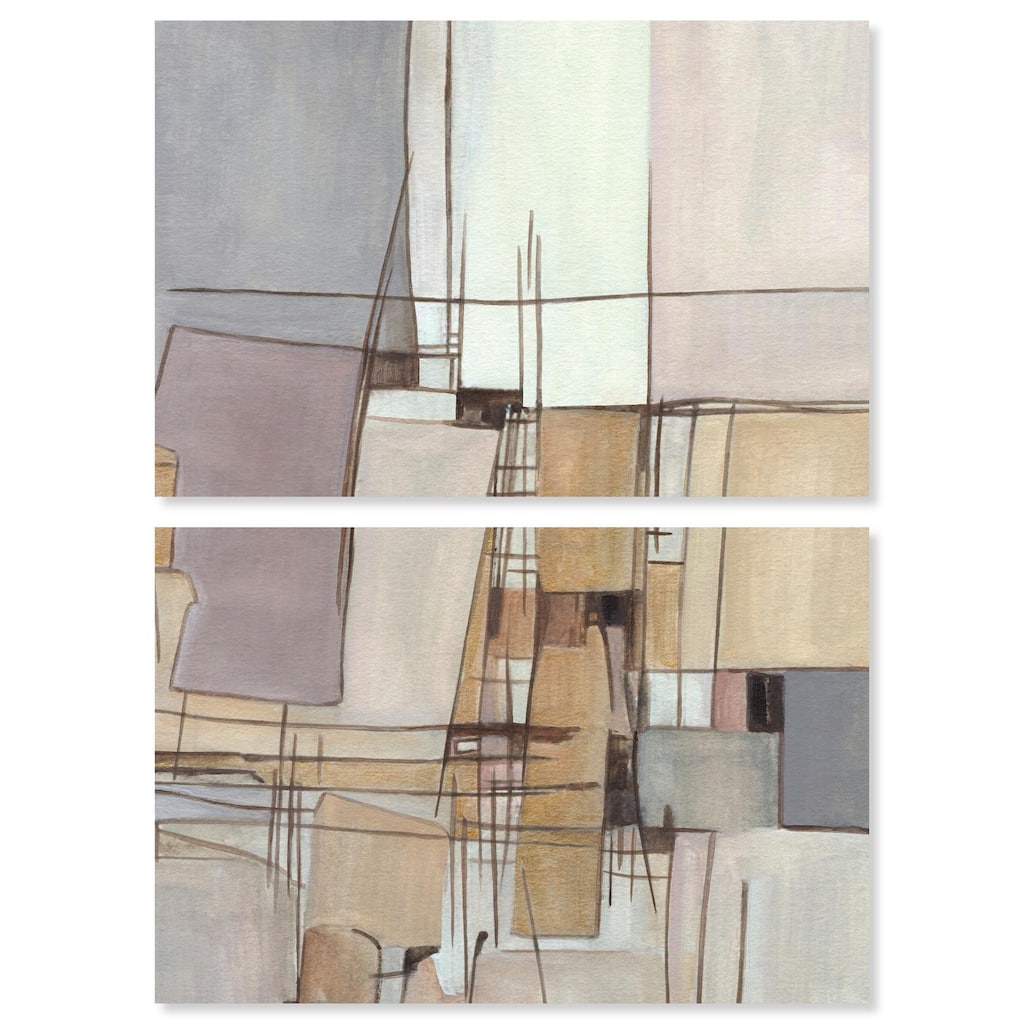 Unspoken Thoughts I Canvas Set of 2 by Art Remedy, Gallery Wrapped