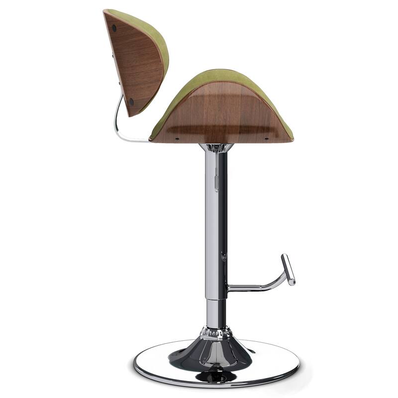 WYNDENHALL Avondale Mid Century Modern Bentwood Adjustable Swivel Bar Stool - 20.9 W x 20.5 D x 45.3 H