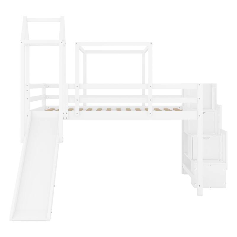 Loft Bed with Tent and Tower - Blue