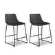 preview thumbnail 2 of 13, Signature Design by Ashley Centiar Black Bar Stool (Set of 2)