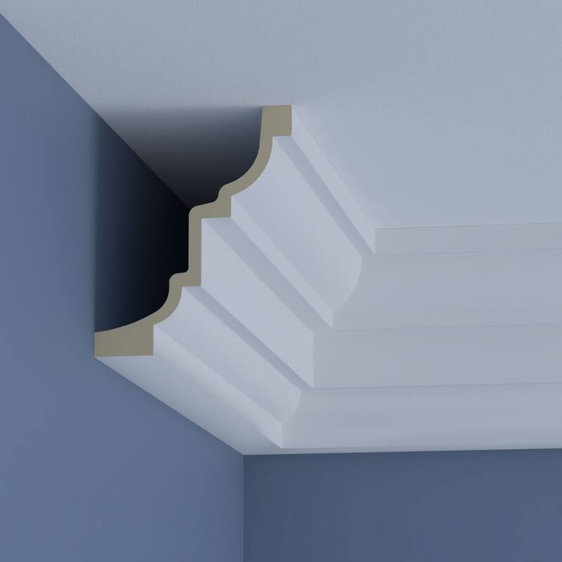 9 7/8"H x 7 7/8"P x 12 5/8"F x 96"L Henry Crown Moulding - 1-Pack