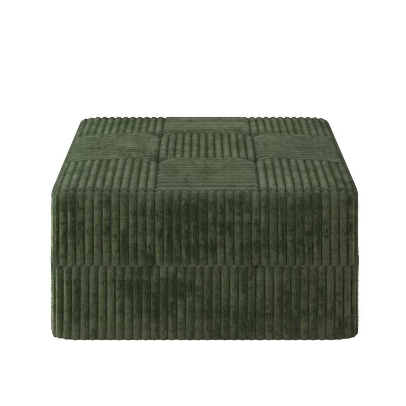 130.32" L-Shaped Corduroy Modular Sectional Sofa with DIY Configuration, and Convertible Sleeper (4/6/7/9-Seater Options)