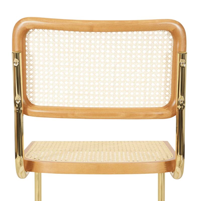 Breuer Chair Company Marcel Breuer Cesca Cane Cantilever Side Chair w/ Brass Steel Frame (Various Wood & Cane Colors)