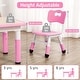 preview thumbnail 20 of 45, Garvee Kids Table and 4 Chairs Set, Graffiti Desktop Plastic Children Art Table, Height Adjustable Table and Chair Set