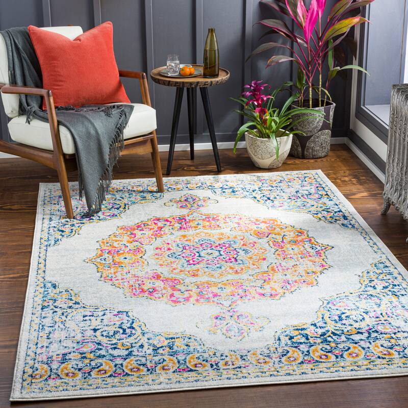 Artistic Weavers Mandelbrot Persian Area Rug - 5' 3" x 7' 3" - Orange/Grey